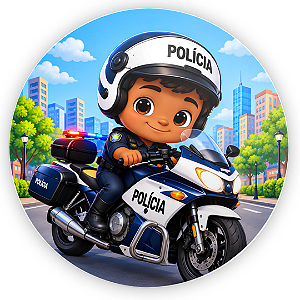 Capa Painel Redondo Sublimado - Polícia