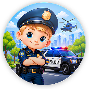 Capa Painel Redondo Sublimado - Polícia