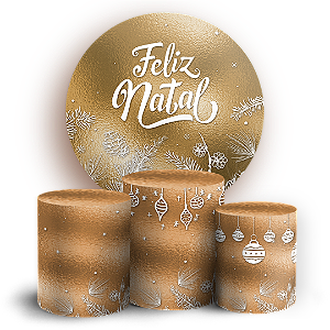 Capas Painel Redondo e Trio Cilindro Sublimado - Natal