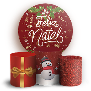 Capas Painel Redondo e Trio Cilindro Sublimado - Natal