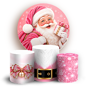 Capas Painel Redondo e Trio Cilindro Sublimado - Feliz Natal