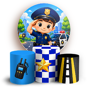 Capas Painel Redondo e Trio Cilindro Sublimado - Polícia