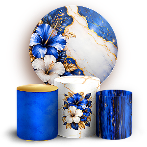 Capas Painel Redondo e Trio Cilindro Sublimado - Tropical Floral