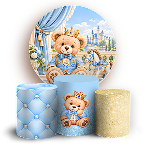 Capas Painel Redondo e Trio Cilindro Sublimado - Ursos Realeza