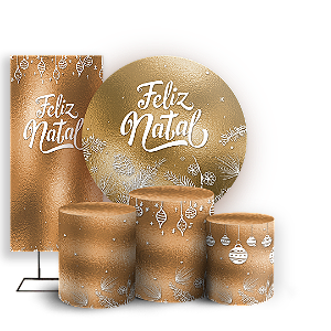 Capas Painel Redondo Trio Cilindro e Faixa Lateral Sublimado - Natal