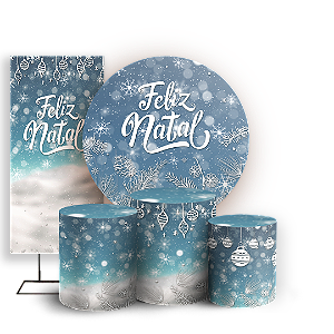 Capas Painel Redondo Trio Cilindro e Faixa Lateral Sublimado - Natal