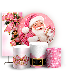 Capas Painel Redondo Trio Cilindro e Faixa Lateral Sublimado - Feliz Natal