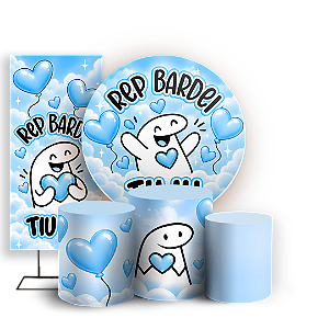 Capas Painel Redondo Trio Cilindro e Faixa Lateral Sublimado - Happy Birthday