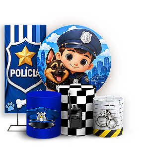 Capas Painel Redondo Trio Cilindro e Faixa Lateral Sublimado - Polícia