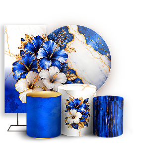 Capas Painel Redondo Trio Cilindro e Faixa Lateral Sublimado - Tropical Floral