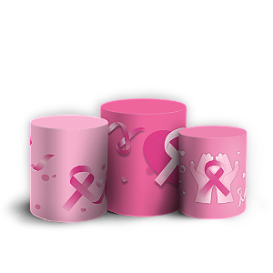 Capas Trio Cilindro Sublimado Veste Fácil - Outubro Rosa