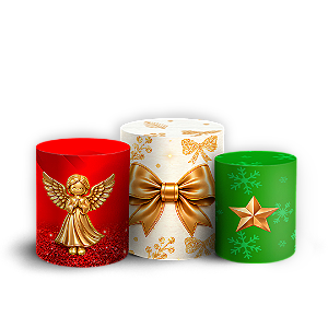Capas Trio Cilindro Sublimado Veste Fácil - Feliz Natal