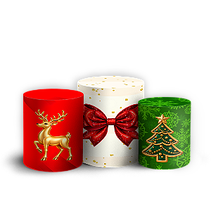 Capas Trio Cilindro Sublimado Veste Fácil - Feliz Natal