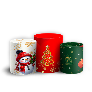 Capas Trio Cilindro Sublimado Veste Fácil - Feliz Natal