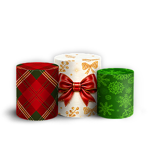 Capas Trio Cilindro Sublimado Veste Fácil - Feliz Natal
