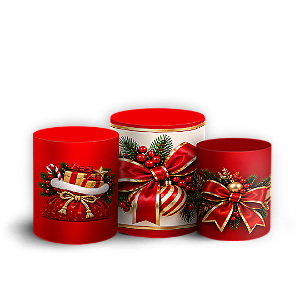 Capas Trio Cilindro Sublimado Veste Fácil - Feliz Natal