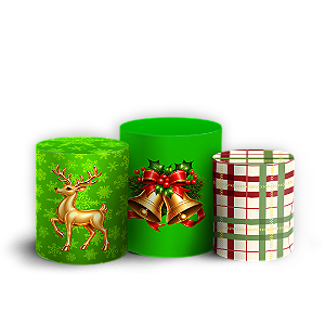 Capas Trio Cilindro Sublimado Veste Fácil - Natal Verde