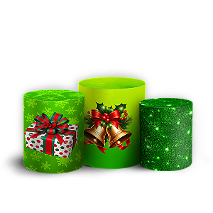 Capas Trio Cilindro Sublimado Veste Fácil - Natal Verde