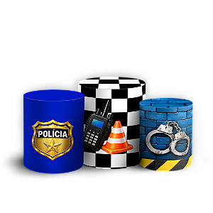 Capas Trio Cilindro Sublimado Veste Fácil - Polícia