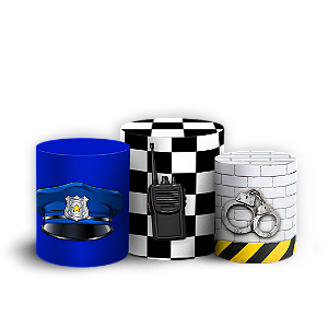 Capas Trio Cilindro Sublimado Veste Fácil - Polícia