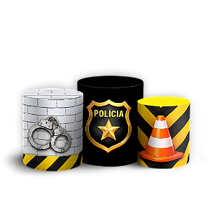 Capas Trio Cilindro Sublimado Veste Fácil - Polícia