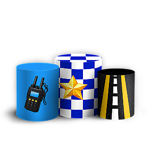 Capas Trio Cilindro Sublimado Veste Fácil - Polícia