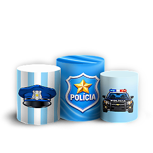 Capas Trio Cilindro Sublimado Veste Fácil - Polícia