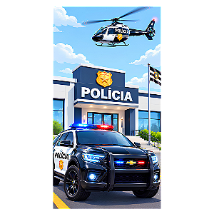 Capa Mini Faixa Lateral Sublimado - Polícia