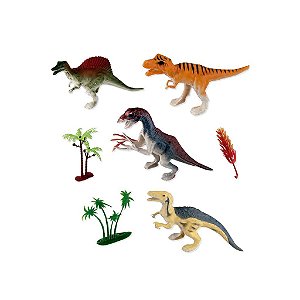 Brinquedo Boneco Dinossauros Mundo Jurássico Kit com 4
