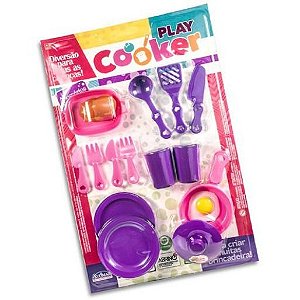 Brinquedo Kit Cozinha Play Cooker Com 15 Peças Infantil