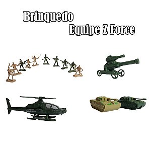 Brinquedo Equipe Z Force Helicóptero tanque canhão Boneco