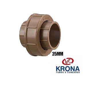 União Soldável 25mm PVC Marrom 0475  - Krona