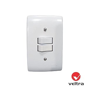 Interruptor Duplo C/Placa Cega 122100 10A / 250V – Veltra