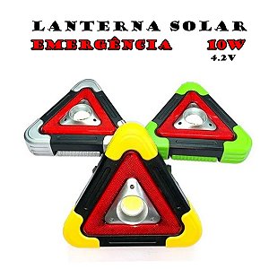 Lanterna De Emergência Solar Triângulo Led/Solar/SOS - Idea
