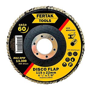 Disco Flap 115 x 22 mm 60 Grãos - Fertak