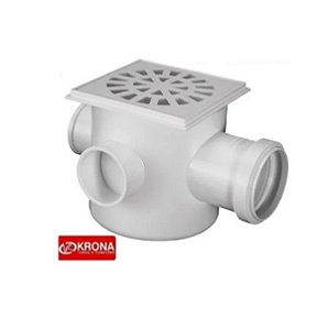 Caixa Sifonada Quadrada Branca DN100x100mmxDN50 - Krona