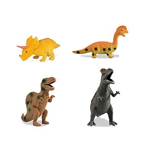 Brinquedo Boneco Coleção Dinossauros Estica E Puxa