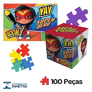 Quebra-Cabeça Super Hero Puzzle Com 100 Peças
