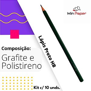Kit 10 Lápis De Escrever HB Grafite S/Borracha