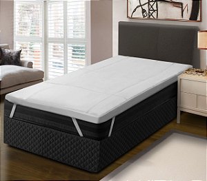 Protetor De Colchão Pillow Top Solteiro Microfibra Cinza