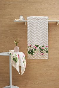 Toalha Felpuda De Rosto Estampa  Floral 48cm X 75cm Lepper