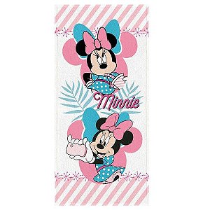 Toalha Banho Felpuda 60X1,20M Minnie Spring Palms Listrada