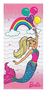 Toalha De Banho Infantil Barbie Reinos Magicos Sereia Rosa