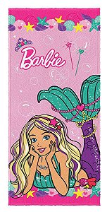 Toalha De Banho Infantil Barbie Reinos Magicos Sereia Rosa