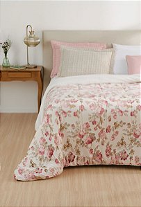 Coberdrom Dupla Face Com Sherpa Estampado Queen 2,20mx2,40m Floral