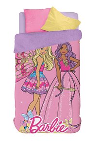 Coberdrom Infantil Barbie Flannel Dupla Face Solteiro Lepper