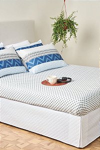 Jogo De Cama Queen Harmonia Microfibra Azul 3 Peças