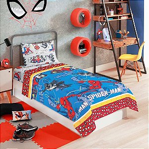 JOGO DE CAMA INFANTIL 3 PECAS DO HOMEM ARANHA LEPPER