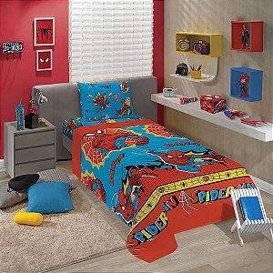 Jogo De Cama Microfibra Solteiro Estampado Spider Man 3Peças