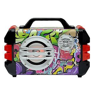 Caixa de som Karaokê Bluetooth/usb/fm Microfone Cor:Vermelho